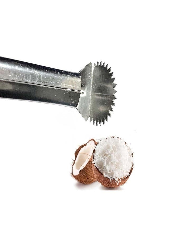 Ervio Coconut Opener & Peeler Kitchen Tool Set | Stainless Steel Shell Breaker, Cutter, Slicer & Coconut Grater Combo for Tender & Mature Coconuts | Kitchen Accessory Combo - Image 5